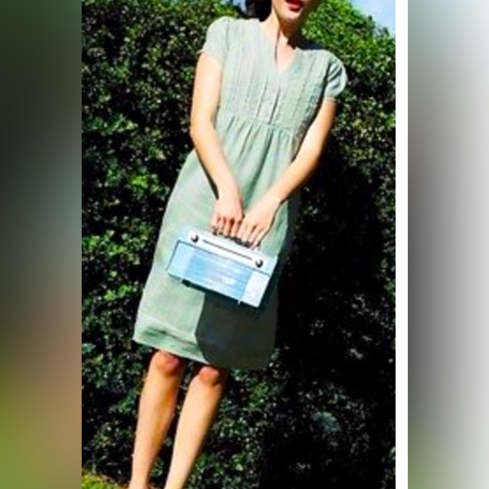 Boden Mint Green Short-Sleeve Knee-Length Dress